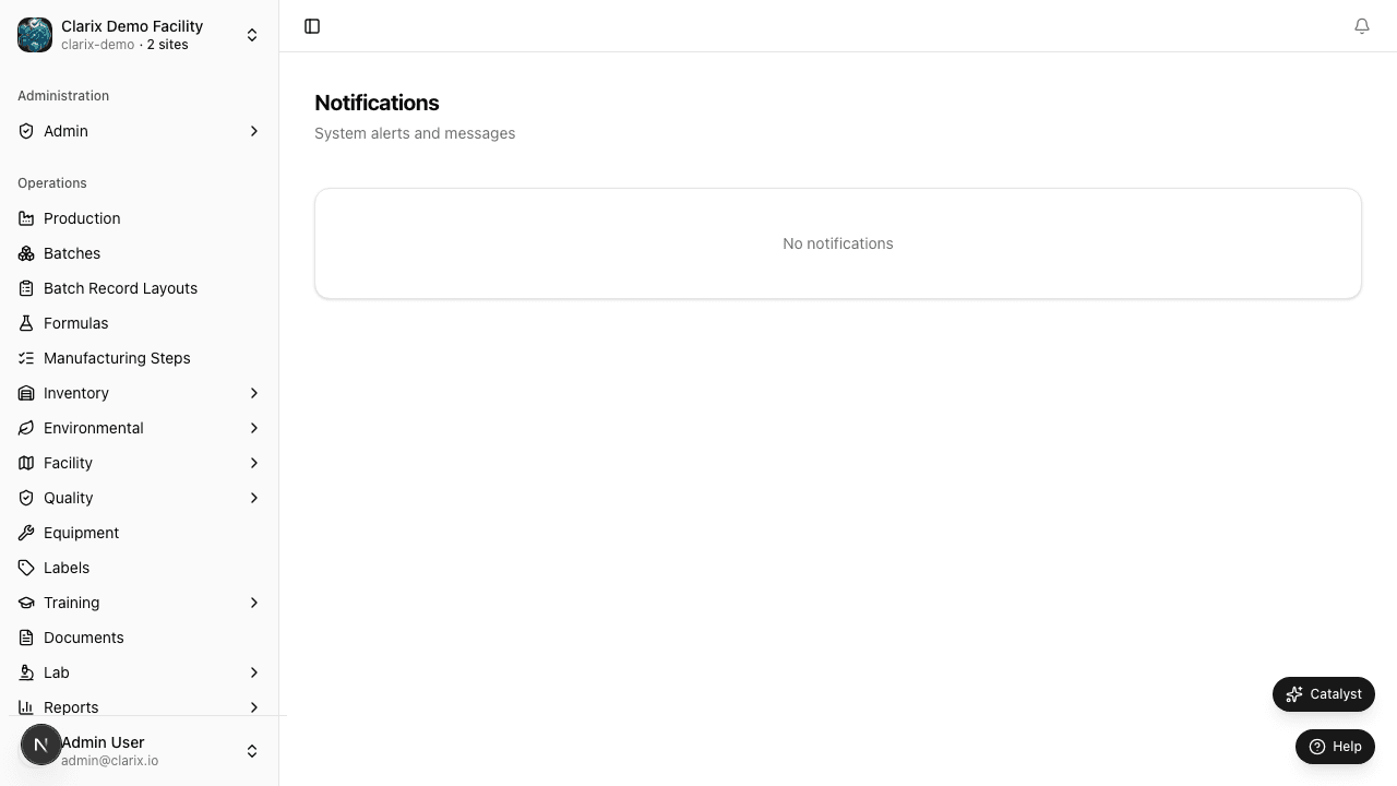 Notification center