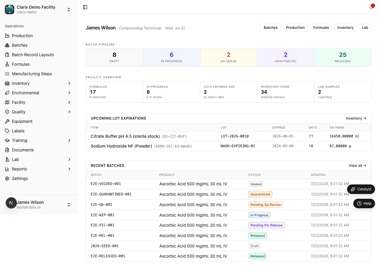 Technician dashboard