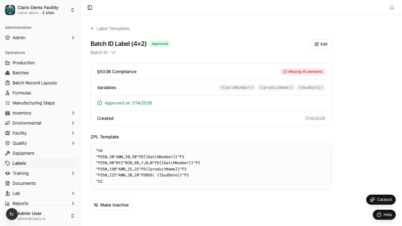 Label preview dialog