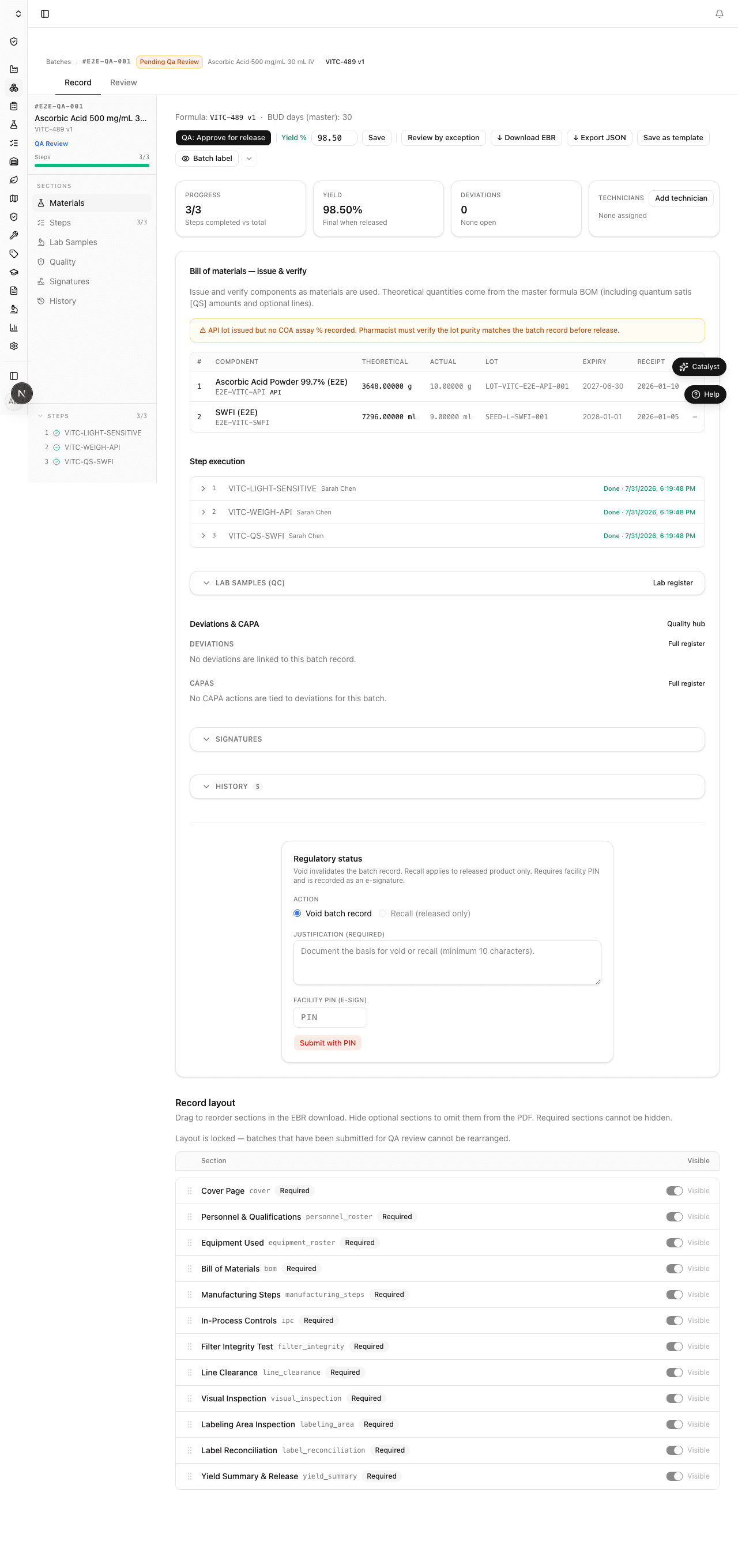 Batch detail — pending QA review