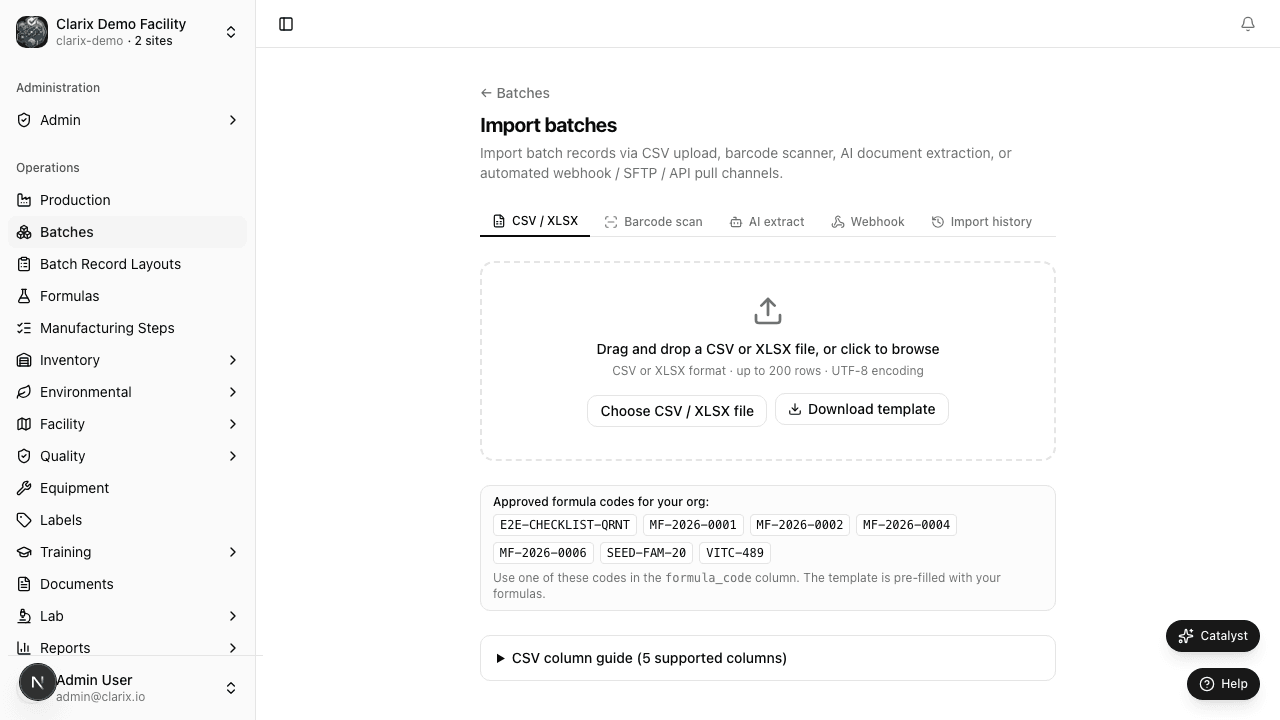 Batch import hub