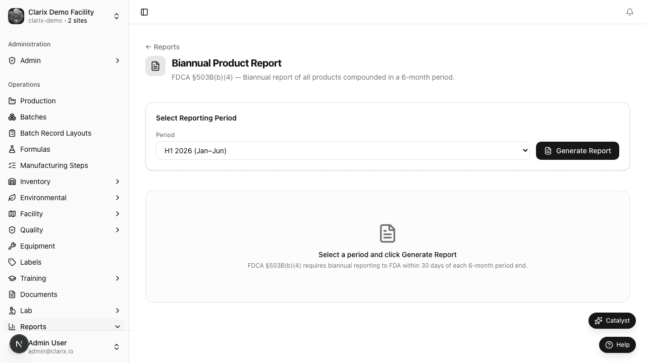 Biannual product report