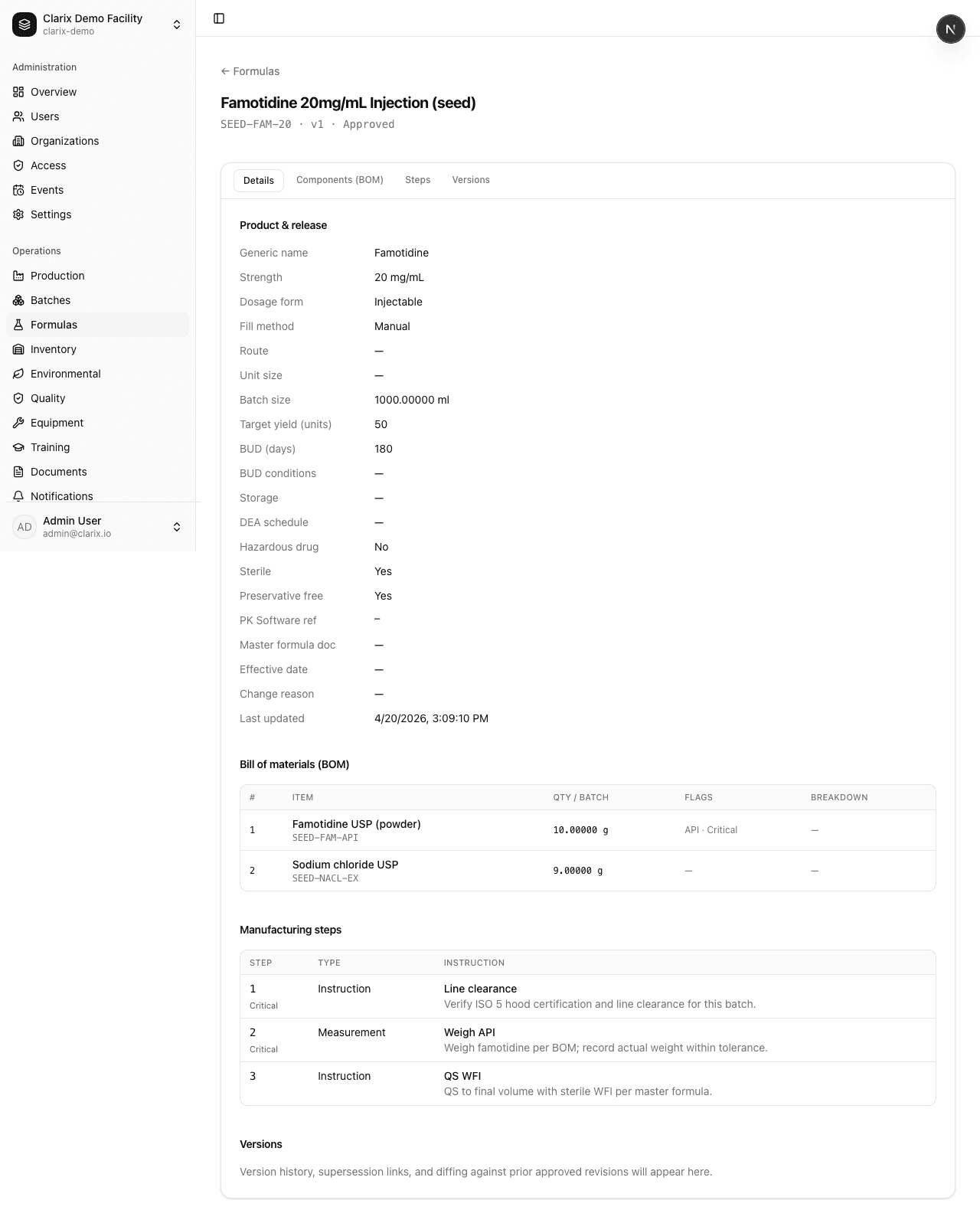 Formula
detail