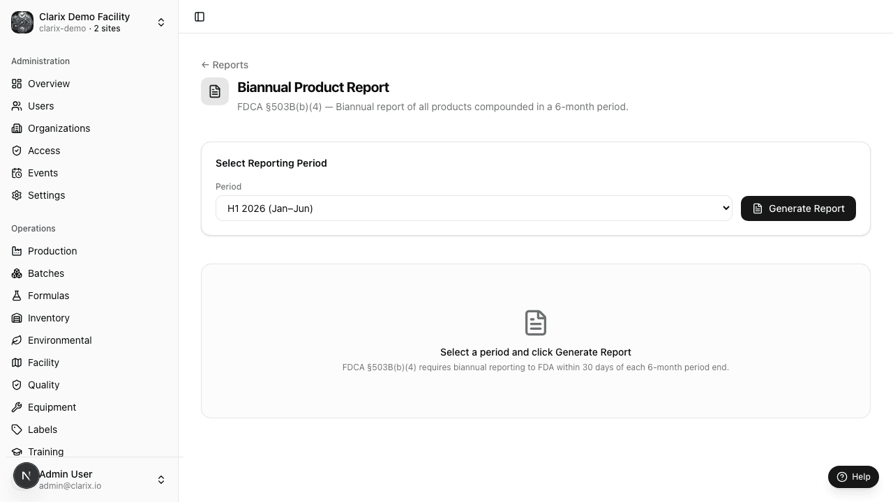 Biannual product report